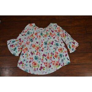 Womens Size Shirt Blouse 0X (14W) Floral Romantic Peasant Boho Cottagecore